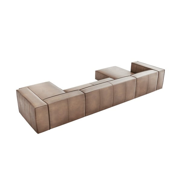 Svijetlosmeđa kožna kutna garnitura (oblika slova "U") Madame - Windsor & Co Sofas-image-3