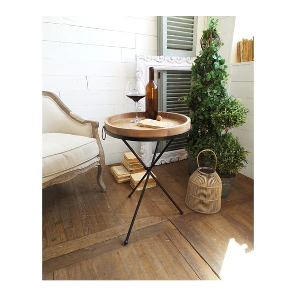 Pomoćni stolić sa odvojivom drvenom pločom Orchidea Milano Country, ⌀ 47 cm