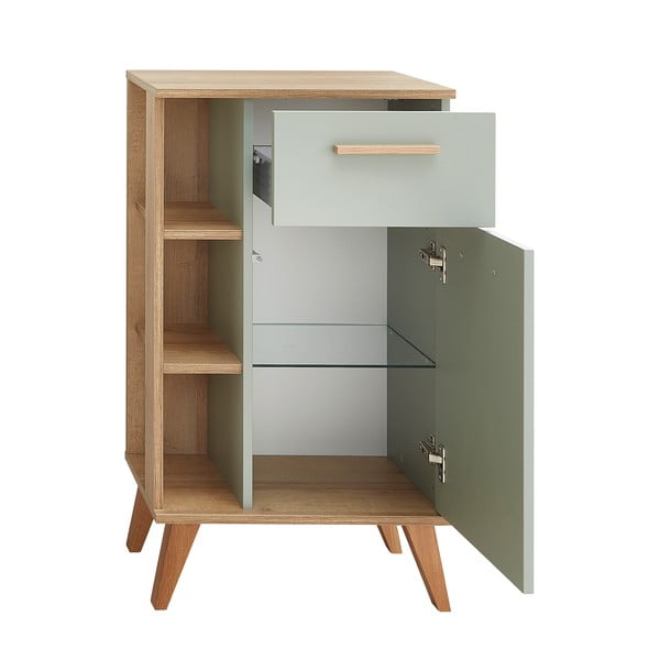 Zeleni niski kupaonski ormarić u dekoru hrasta 51x90 cm Set 963 - Pelipal-image-3