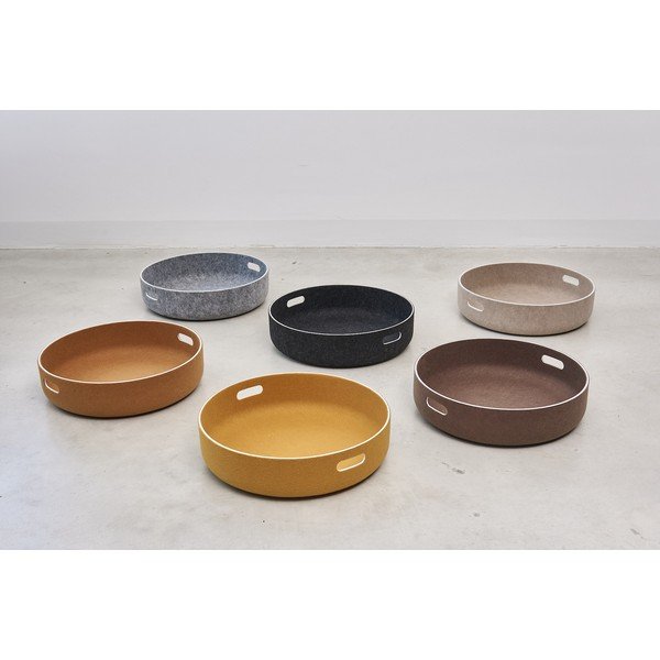 Tekstilna košara za skladištenje ø 46x12 cm Cesto Black – MiaCara-image-1