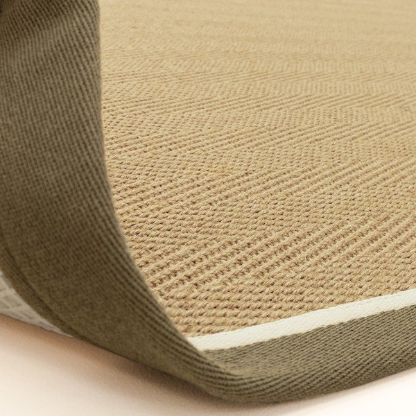 Kaki zeleni/u prirodnoj boji obostrani/ručno rađen juten tepih 240x340 cm Bordo Herringbone Khaki – Asiatic Carpets-image-3