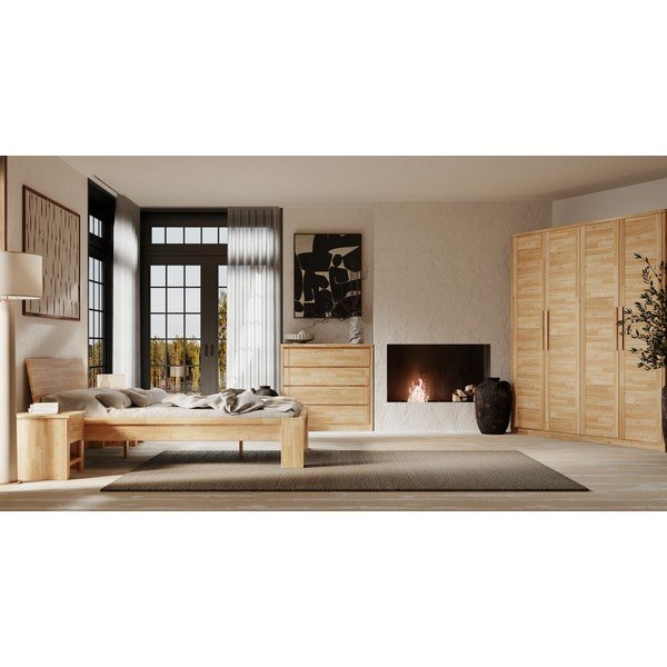 Niska komoda od punog hrasta u prirodnoj boji 105x96 cm Timo – Olivia Living-image-3