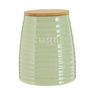 Svijetlo zelena posuda za šećer s poklopcem od bambusa Premier Housewares Winnie, 950 ml