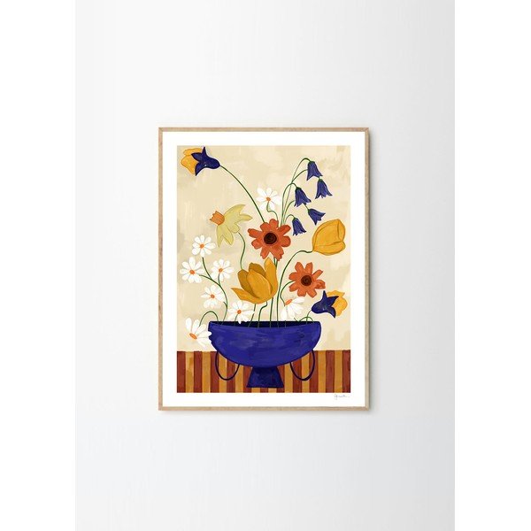 Plakat 30x40 cm Colourful Bunch in Blue Vase – Frankie Penwill – The Poster Club-image-3