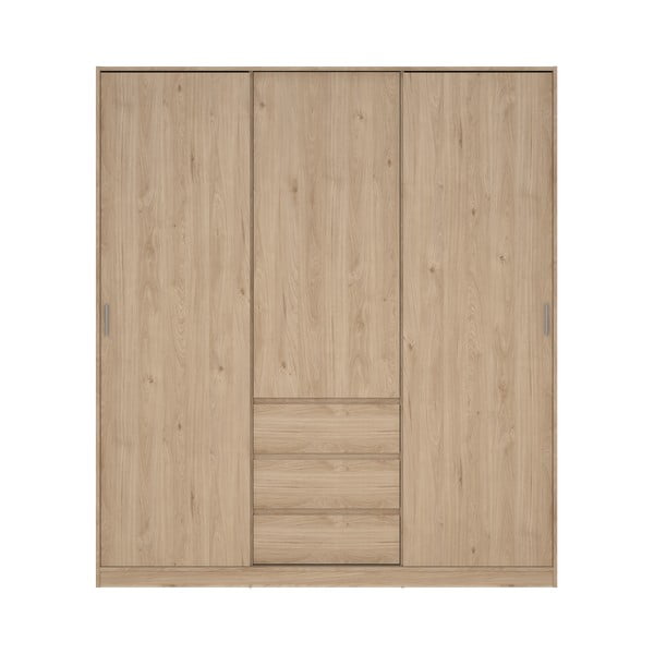 Ormar u dekoru hrasta s kliznim vratima u prirodnoj boji 177x200x60 cm Naia – Tvilum