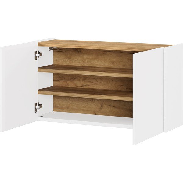 Bijeli viseći ormarić u dekoru hrasta 93x52x29 cm Libbiano – Germania-image-2