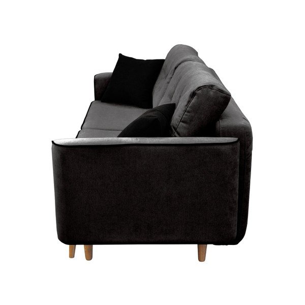 Crni trosjed na razvlačenje sa svijetlim nogama Mazzini Sofas Ivy-image-2