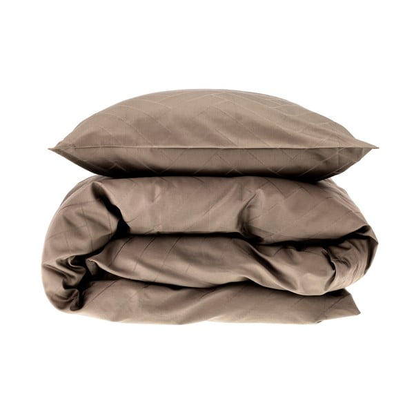 Posteljina smeđe-siva za krevet za jednu osobu/za produženi krevet od damasta 140x220 cm Tiles – Södahl-image-4