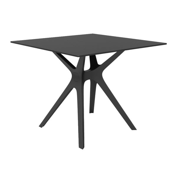 Crni blagovaonski stol pogodan za vanjski Resol Vela, 90 x 90 cm