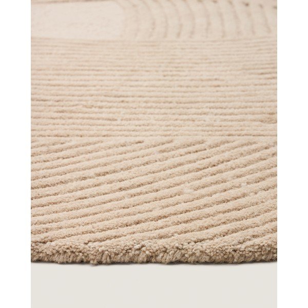 Krem ručno rađen vunen tepih 160x230 cm Domm – Kave Home-image-3