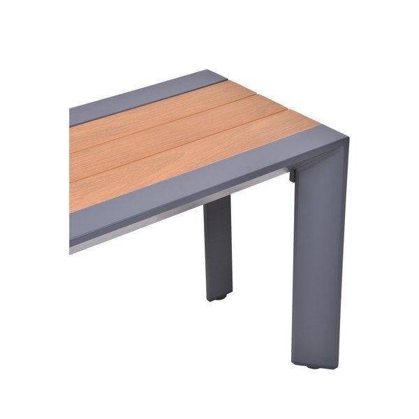 Tamno siva/smeđa metalna vrtna klupa Silea – Garden Pleasure-image-1