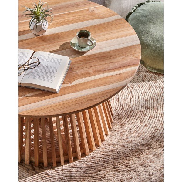 Stolić za kavu od tikovine Kave Home Irune, ⌀ 80 cm-image-3