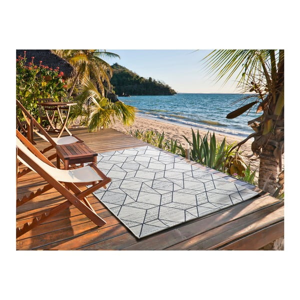 Krem-plavi vanjski tepih Universal Elba Geo, 140 x 200 cm-image-2