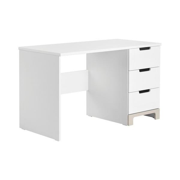 Bijelo-sivi radni stol Pinio Mini, dužine 120 cm