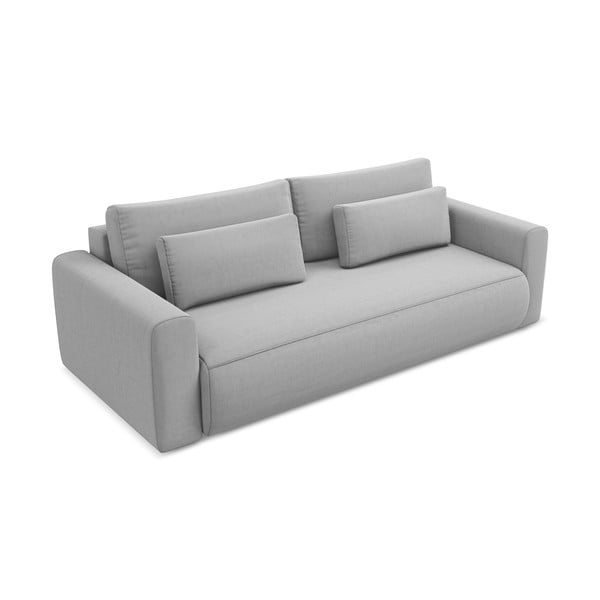 Svijetlo siva baršunasti sklopiva/s prostorom za odlaganje sofa 238 cm Kapua – Makamii-image-2