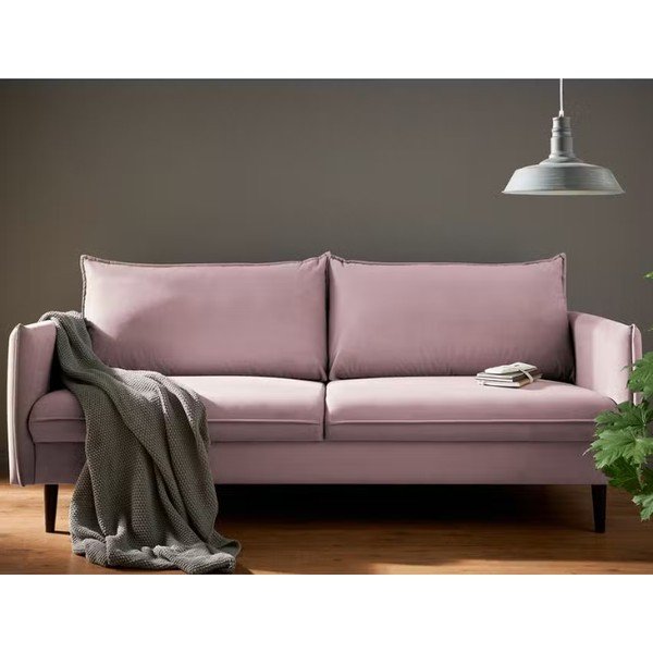 Baršunasta sofa u boji lavande 203 cm Juli – Ropez-image-1