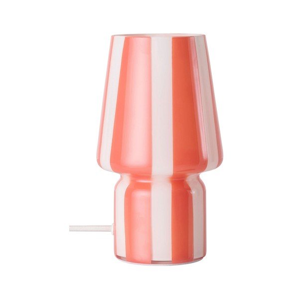 Crvena/bijela staklena stolna lampa (visina 21,5 cm) Carlo – Ellos Home