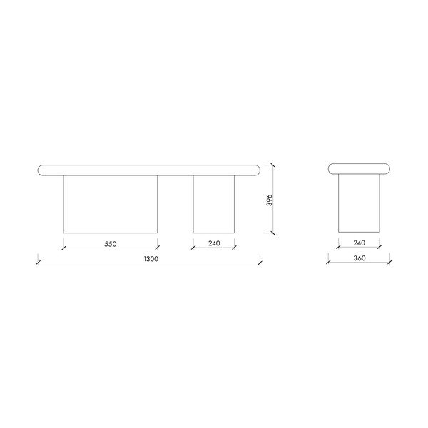 Ciglasta podstavljena klupa od bouclé tkanine Rull – noo.ma-image-4