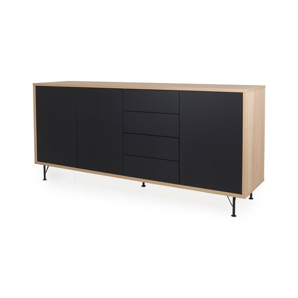 Crna komoda Tenzo Flow, dužine 217 cm-image-1