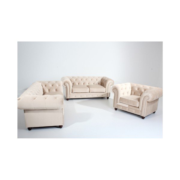 Krem kauč Max Winzer Orleans Velvet, 196 cm-image-1