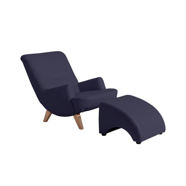 Tamnoplava taburea od imitacije kože Max Winzer Brandford-image-1