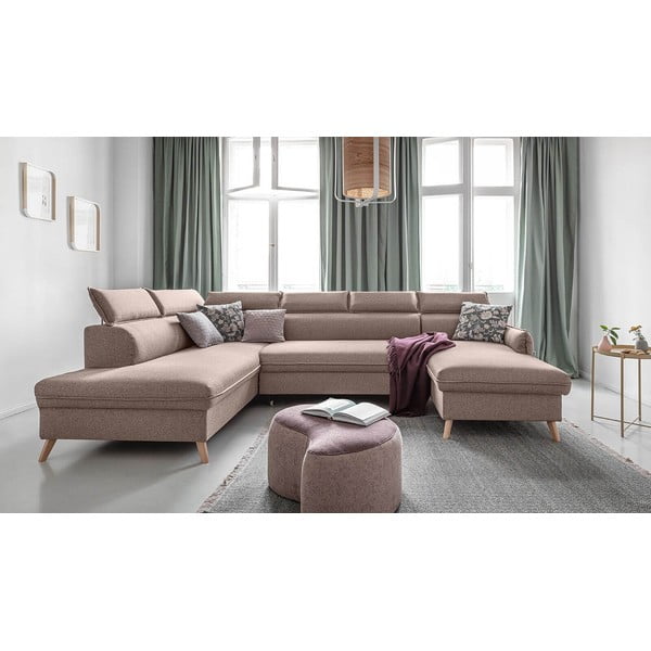 Bež sklopiva kutna garnitura (s lijevim kutom) Sweet Harmony – Miuform-image-1