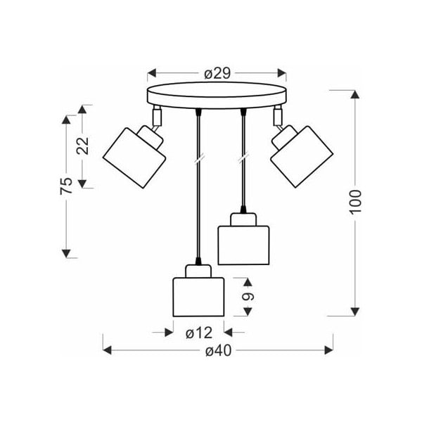 Crna metalna visilica Wama - Candellux Lighting-image-1