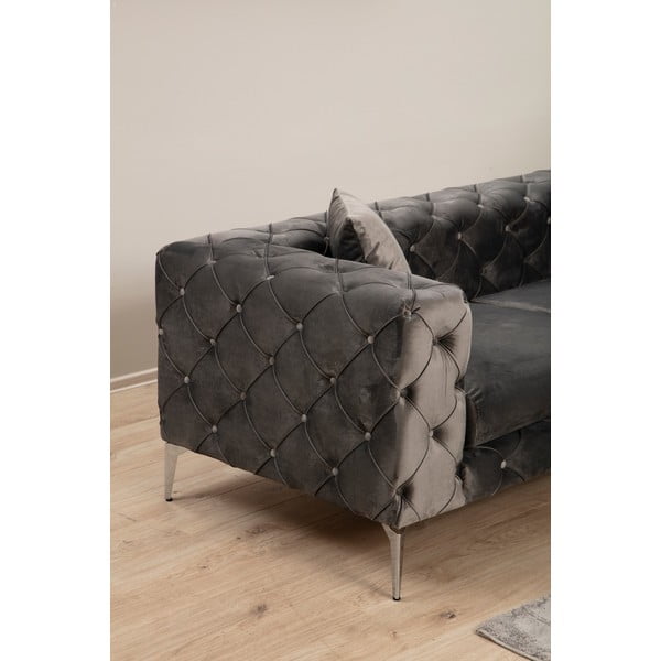 Tamno siva baršunasti sofa 237 cm Como – Balcab Home-image-4
