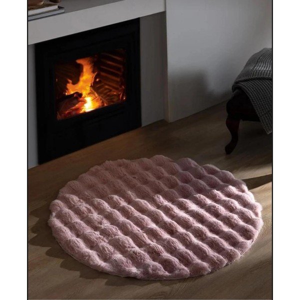 Ružičasti perivi okrugli tepih ø 150 cm Bubble Pink – Mila Home-image-2