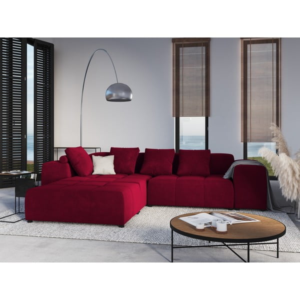 Crveni baršunasti jastuk za modularnu sofu Rome Velvet - Cosmopolitan Design-image-4