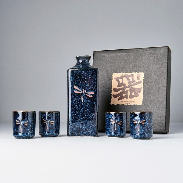 Set od dekantera i 4 čaša za sake MIJ Dragonfly-image-1
