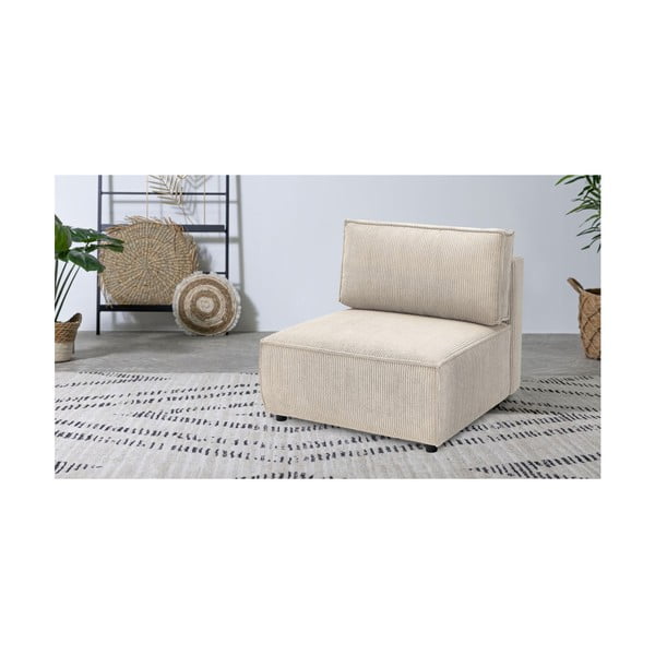 Krem modularna sjedeća garnitura od samta (srednji modul ) Nihad modular – Bobochic Paris-image-1
