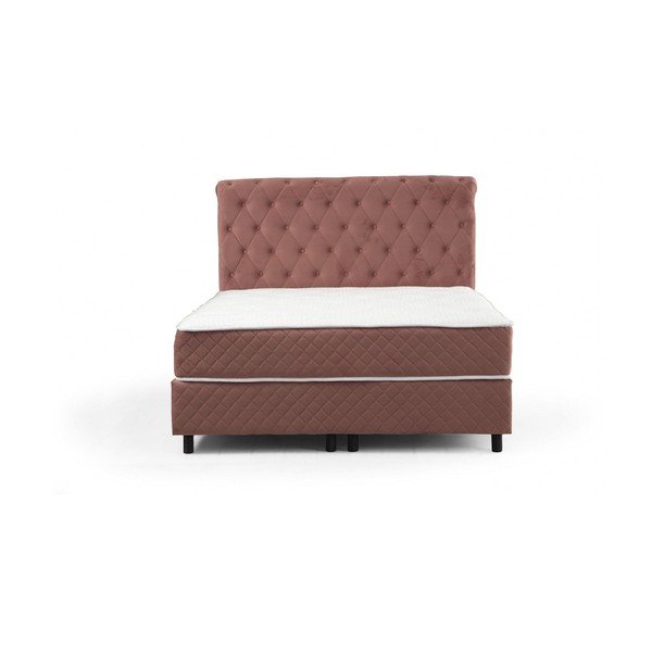 Ružičasti boxspring krevet s prostorom za odlaganje 140x200 cm Sonata – Kalune Design-image-2