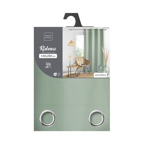 Kadulja zelena zavjesa za djelomično zamračenje od mikrovlakana 140x280 cm Absolu – douceur d'intérieur-image-4