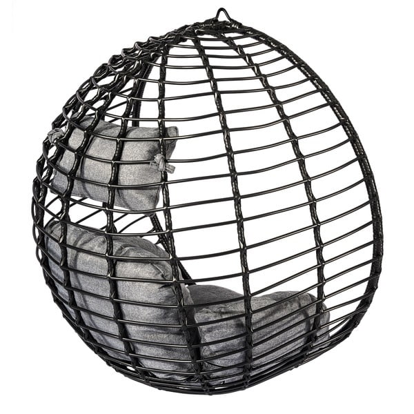 Crna viseća fotelja od umjetnog ratana Le Bonom Mila-image-2