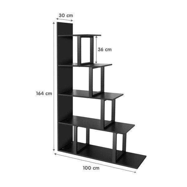 Crni regal 100x164 cm Step – Kalune Design-image-4