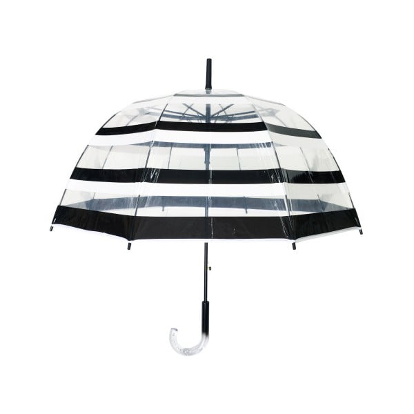 Prozirni štap kišobran otporan na vjetar Ambiance Birdcage Stripes, ⌀ 85 cm