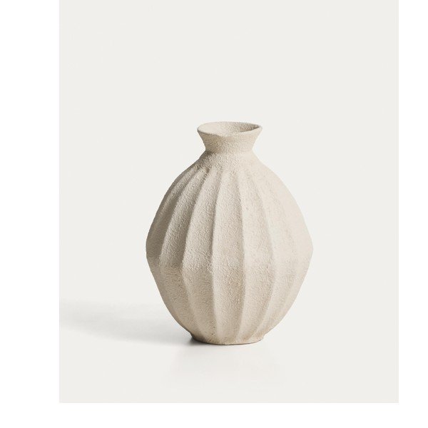 Krem ručno izrađena/visoka vaza od papier-mâché (visina 46,5 cm) Arquena – Kave Home