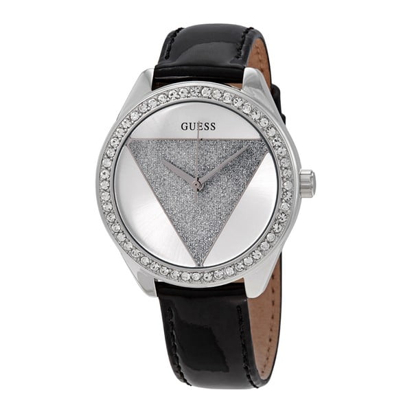 Ženski sat s crnim kožnim remenom Guess W0884L3-image-3