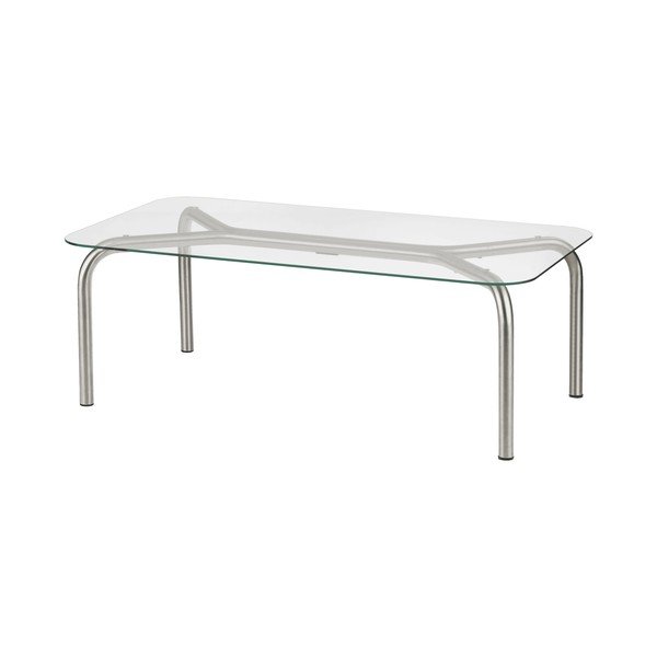 Stolić za kavu sa staklenom pločom stola u srebrnoj boji 60x110 cm Uku – noo.ma