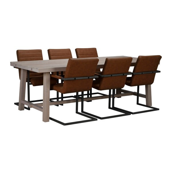 Blagovaonski stol od mat lakiranog hrasta Rowico Brooklyn, 220 x 95 cm-image-4