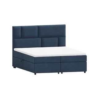 Tamno plavi boxspring krevet s prostorom za pohranu 160x200 cm Lola – Ropez