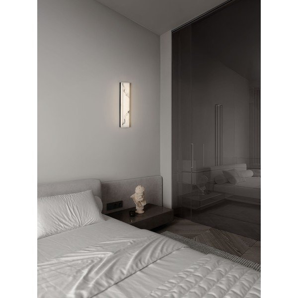 Bijela/mat crna LED zidna lampa u kamenom dekoru Shado – Nova Luce-image-1