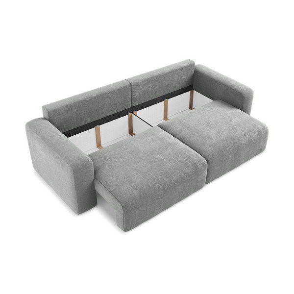 Siva sklopiva/s prostorom za odlaganje sofa od šenila 252 cm Kona – Makamii-image-4