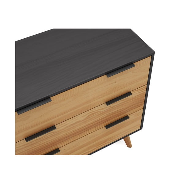 Crna/natur visoka škrinja od borovine 80x83 cm Lavis - Marckeric-image-1