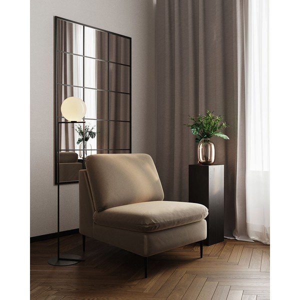 Smeđa baršunasti fotelja Moilo – MESONICA-image-1