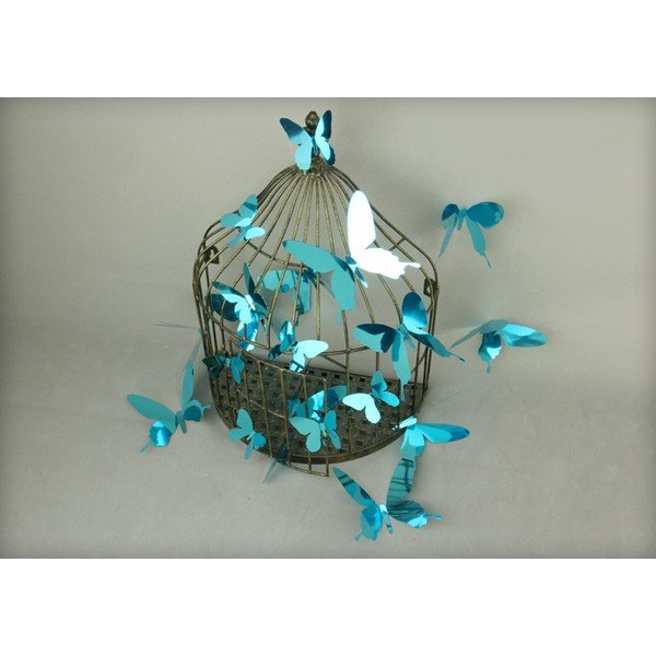 Set od 12 plavih ljepljivih 3D naljepnica Ambiance Butterflies-image-1