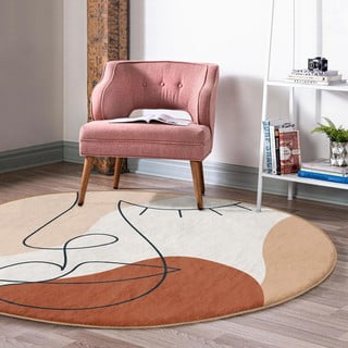 Ciglasti periv/pogodan za robotski usisavač okrugli tepih ø 120 cm Comfort – Mila Home