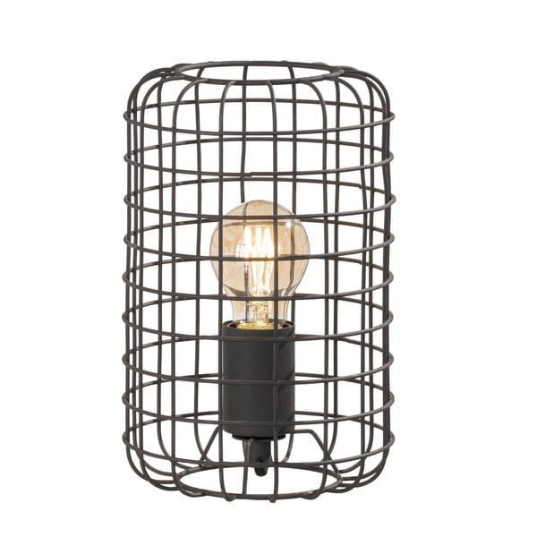 Crna stolna lampa s metalnim sjenilom (visina 25 cm) Justin – Fischer & Honsel