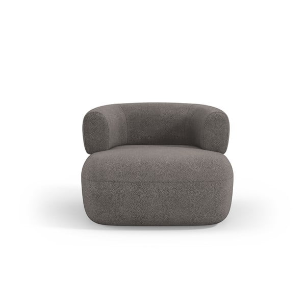 Siva fotelja od bouclé tkanine Jenny – Micadoni Home-image-2